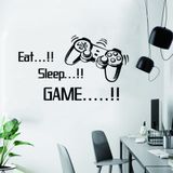ANFRJJI Gamepad and Eat Sleep Game Duvar Çıkartması - Video Oyunu Çıkartması - Çocuk Odası ve Oyun Salonu için Çıkarılabilir PVC Duvar Dekoru - Oyuncu Duvar Dekoru Efekti 50 x 40 cm