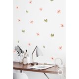 ANGARYA Modern Stil, Dekoratif Sakura Kiraz Çiçeği ve Yaprakları, Ev Dekorasyonu, Şeffaf Duvar Sticker