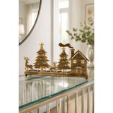 ANGDESİGN Metal 6’lı Tealight Yılbaşı Mumluk – Dekoratif Ev Ağaç Geyik Silüetli-ANTİK-ESKİTME •• Salon Konsol Dekoratif Obje Biblo Mumluk Salon Dekorasyon Tealight Mum Tabağı Ev Dekoru Hediyelik Yılbaşı Biblo