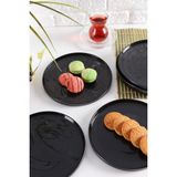 AngDesign Milano Cam Pasta-Kek-Tatlı Tabağı 6'lı Antrasit (Antrasit)