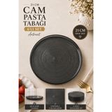 ANGDESİGN Milano Cam Pasta-kek-Tatlı Tabağı 6'lı Antrasit - Servis Sunum Tabağı Pasta Takımı Çeyiz Servis Tabağı Mutfak Cam Tabak Kek Tabağı Misafir Sunumluk || 6.LI SET Tabak || ANTRASİT Mutfak Gereçleri Cam