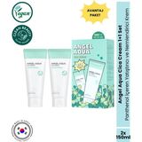 Angel Aqua Cica Cream Nemlendirici Yatıştırıcı Krem Seti Cica Centella Panthenol Vegan 2X150 ml