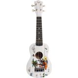 Angel AUK21-WP Soprano Ukulele (Başlangıç - Soprano Boy) | Su Geçirmez Desenli Kumaş Kılıf Dahil, Ihlamur Gövde, Yumuşak