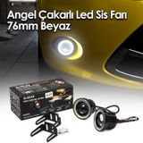 Angel Çakarlı Led Lamba Mercek Gündüz Sis Farı 76 Mm Beyaz