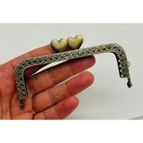 Angel Çanta Aksesuar 10.5 cm Dikdörtgen Cüzdan Klipsi Cüzdan Bursu Antik Renk Kalpli Model