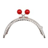 Angel Çanta Aksesuar 10.5 cm Gümüş Metal Bordo Toplu Oval Cüzdan Klipsi Çanta Bursu Model 2