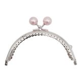 Angel Çanta Aksesuar 10.5 cm Gümüş Metal Pudra Toplu Oval Cüzdan Klipsi Çanta Bursu Model 2
