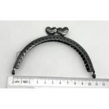 Angel Çanta Aksesuar 10.5 cm Oval Cüzdan Klipsi Cüzdan Bursu Füme Renk Kalpli Model