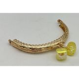 Angel Çanta Aksesuar 10 cm Light Gold Oval Cüzdan Çanta Klipsi Bursu Neon Yeşili