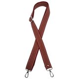 Angel Canta Aksesuar 120X3 Cm Polyester Kolon Canta Sapi Bordo Renk Bej Seritli Gumus Metalli