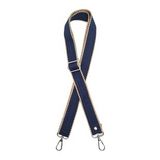 Angel Canta Aksesuar 120X3 Cm Polyester Kolon Canta Sapi Lacivert Renk Bej Seritli Gumus Metalli