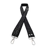 Angel Canta Aksesuar 120X3 Cm Polyester Kolon Canta Sapi Siyah Gumus Simli Gumus Metalli