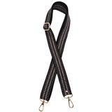 Angel Canta Aksesuar 120X3 Cm Polyester Kolon Canta Sapi Siyah Renk Gumus Seritli Light Gold Metalli