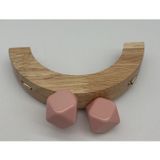 Angel Çanta Aksesuar 14 Cm Oval Ahşap Burs Pudra Renk Toplu