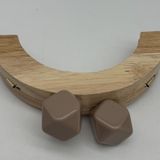 Angel Çanta Aksesuar 14 Cm Oval Ahşap Burs Vizon Renk Toplu