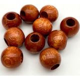 Angel Çanta Aksesuar 14 mm Ahşap Yuvarlak Boncuk Taba Renk 10 Adet