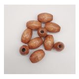 Angel Çanta Aksesuar 17 mm Ahşap Oval Boncuk Taba Renk 10 Adet