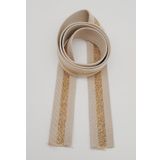 Angel Çanta Aksesuar 4 Cm Bej Renk Simli Polyester Kolon 2 Metre