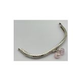 angel çanta aksesuar Angel Çanta Aksesuar 15.5 cm Gümüş Oval Cüzdan Çanta Klipsi Bursu Açık Pembe