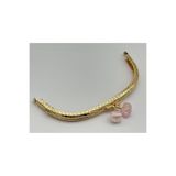 angel çanta aksesuar Angel Çanta Aksesuar 15.5 cm Light Gold Oval Cüzdan Çanta Klipsi Bursu Açık Pembe