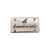 angel çanta aksesuar Angel Çanta Aksesuar Handmade Yazılı Metal Etiket 3.7x2 cm Plaka Süs Gümüş Renk