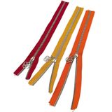 angel çanta aksesuar Başlıklı Fermuar Set 30 Cm Gümüş Metal (Kırmızı, Turuncu, Sarı)