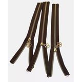 angel çanta aksesuar Başlıklı Fermuar Set 30 Cm Light Gold Metal Koyu Kahve 3 Adet