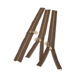 angel çanta aksesuar Başlıklı Fermuar Set 30 Cm Light Gold Metal Vizon 3 Adet