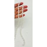 angel çanta aksesuar Beyaz Janjanlı Renk 8x11 Cm Damla Model Kristal Boncuk 1 Dizi