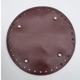 Angel Çanta Aksesuar Bordo Suni Deri 22 cm Yuvarlak Çanta Tabanı Light Gold Metalli