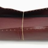 Angel Çanta Aksesuar Bordo Suni Deri 28x13 cm Yüksek Çanta Tabanı Gümüş Metalli