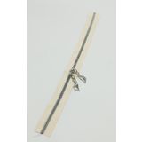 Angel Çanta Aksesuar Çift Başlı Krem Fermuar Gümüş Metal 40 Cm