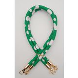 Angel Canta Aksesuar Cift Kordon Canta Sapi Yesil Beyaz Leopar Light Gold Metalli