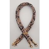 Angel Canta Aksesuar Cift Kordon Canta Sapi Yilan Derisi Desen Light Gold Metalli