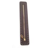 Angel Çanta Aksesuar Derili Fermuar Yeni Model Koyu Kahve 30 Cm Light Gold