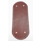 Angel Çanta Aksesuar Gerçek Deri Kızıl Kahve 30X12 cm Oval Light Gold Metalli Çanta Tabanı