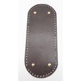 Angel Çanta Aksesuar Gerçek Deri Koyu Kahve 30X12 cm Oval Light Gold Metalli Çanta Tabanı