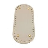 Angel Çanta Aksesuar Gerçek Deri Krem 25X12 cm Oval Light Gold Metalli Çanta Tabanı