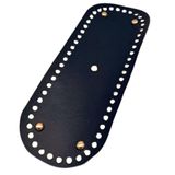 Angel Çanta Aksesuar Gerçek Deri Lacivert 30X12 cm Oval Light Gold Metalli Çanta Tabanı