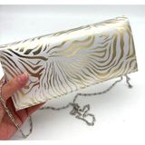 Angel Çanta Aksesuar Gold Zebra Desenli Abiye Çanta Zincirli - 150x150 - --Mavi