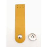 Angel Çanta Aksesuar Hardal Renk Tek Kat Suni Deri Kapak 10.5x2.5 cm Gümüş Metal