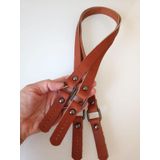 Angel Çanta Aksesuar Karedört Model Taba Renk Gerçek Deri Çanta Sapı 80x2 Cm