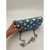 Angel Çanta Aksesuar Kot Kumaş Çanta, Denim Çanta Zincirli - 150x150 - --Mavi
