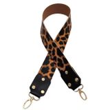 Angel Çanta Aksesuar Ledi Moel Leopar Desenli Tek Çanta Sapı Light Gold Metalli