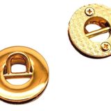 Angel Çanta Aksesuar Light Gold Renk Yuvarlak Vidalı Kuş Gözü 2 Adet (Mini D Halkalı) (İç ölçüsü 1 cm, Dış Ölçüsü 2.5 cm)