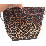 Angel Çanta Aksesuar Örgü Çantaya Hazır Astar Tabanlı Büzgülü 22X12 Cm Leopar Desen Renk
