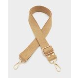 Angel Çanta Aksesuar Pamuklu Kolon 120X3 Cm Koyu Sütlü Kahve Light Gold Metalli