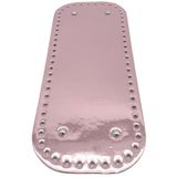 Angel Çanta Aksesuar Parlak Rugan Deri 32x12 cm Dikdörtgen Çanta Tabanı Pudra Renk Gümüş Metalli
