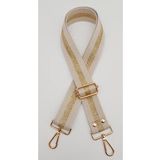 Angel Çanta Aksesuar Polyester Kolon 120X4 Cm Bej Renk Simli Light Gold Metalli