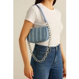 Angel Çanta Aksesuar Pullu Kot Kumaş, Denim Çanta (100 cm Zincir İle Gönderilecektir)